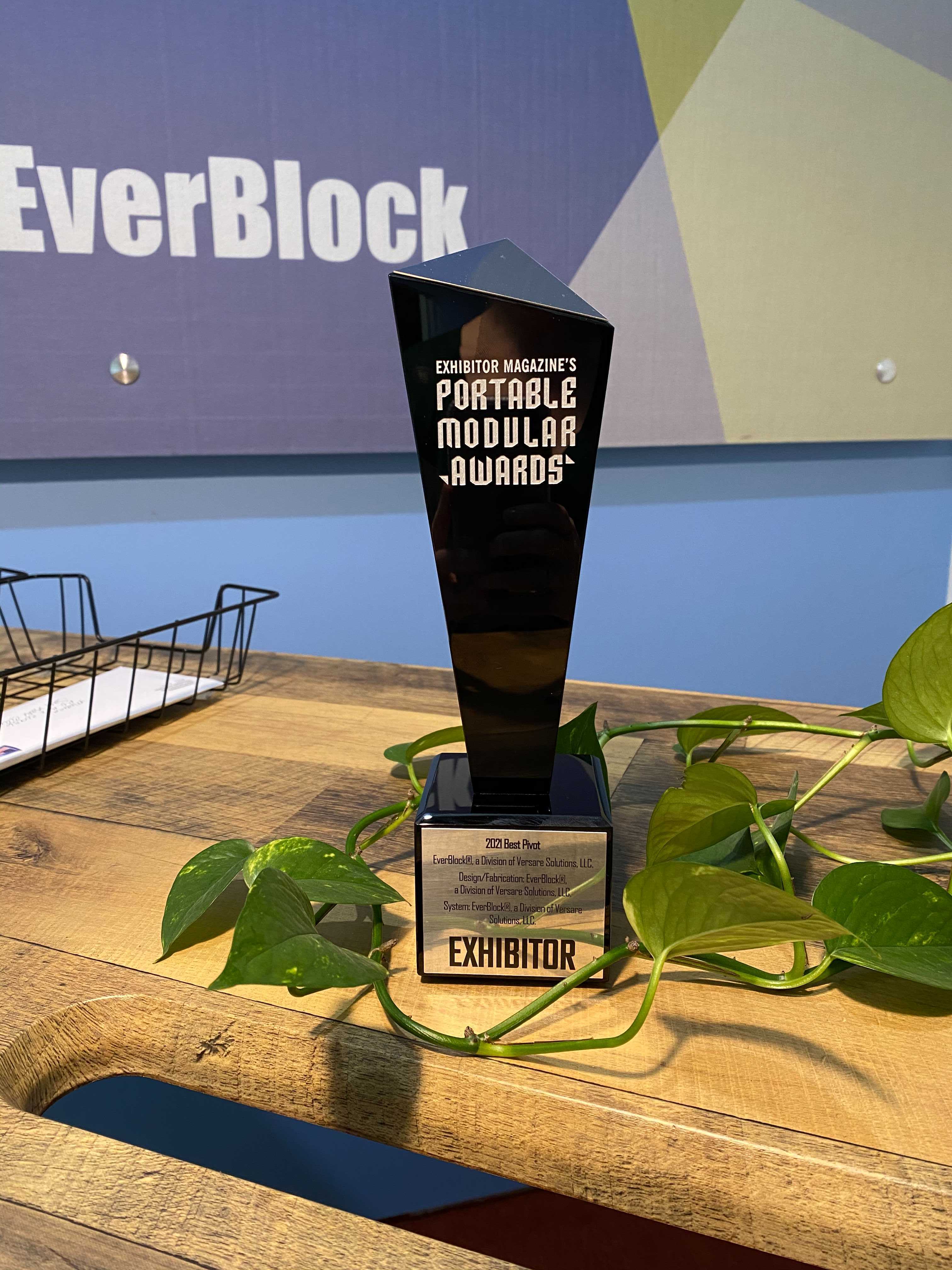 EverBlock wins the Best Pivot Award for 2020 by Exhibitor Magazine.